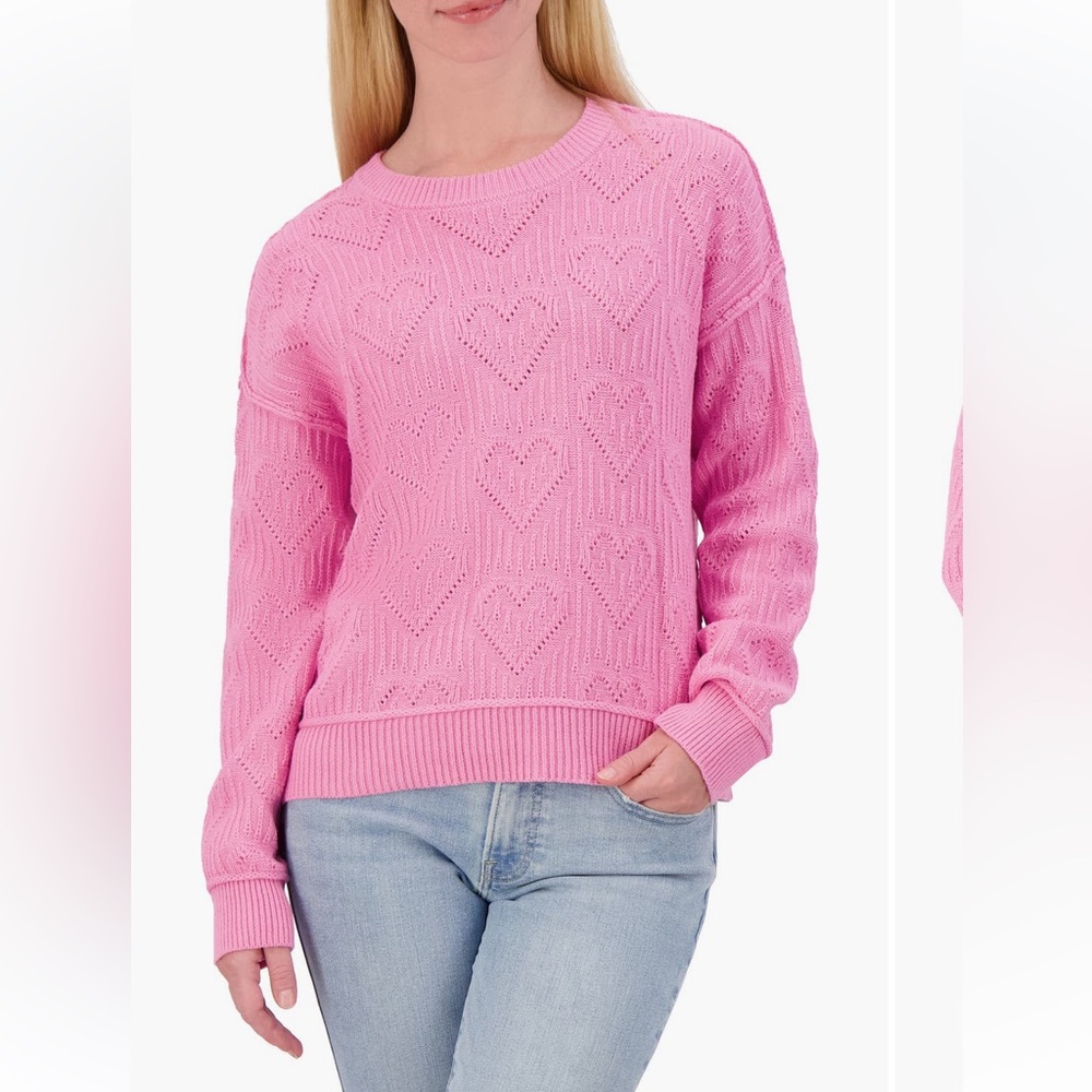 Lucky Brand Pink Heart Sweater